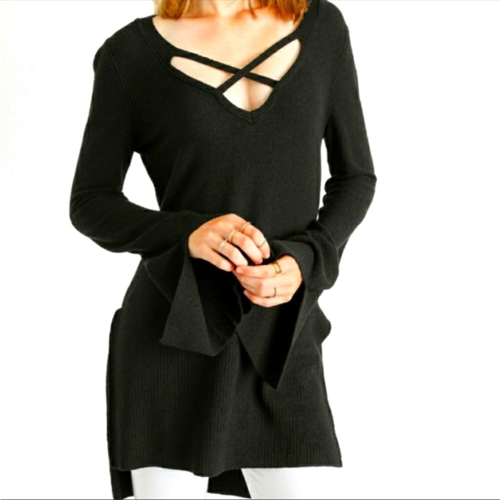 Free People Criss Cross Black Tunic Small From Revolve - Picture 3 of 8